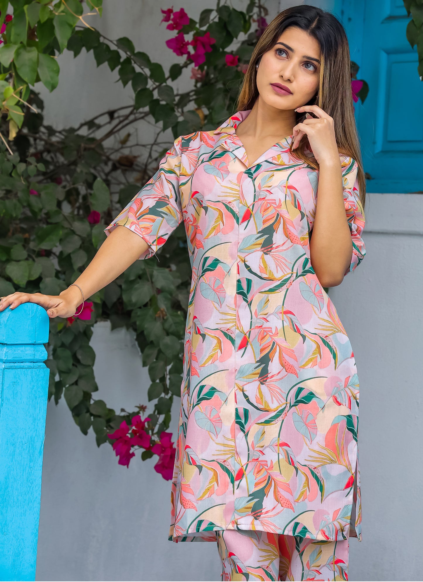 Multi Color Cotton Co-ord Set