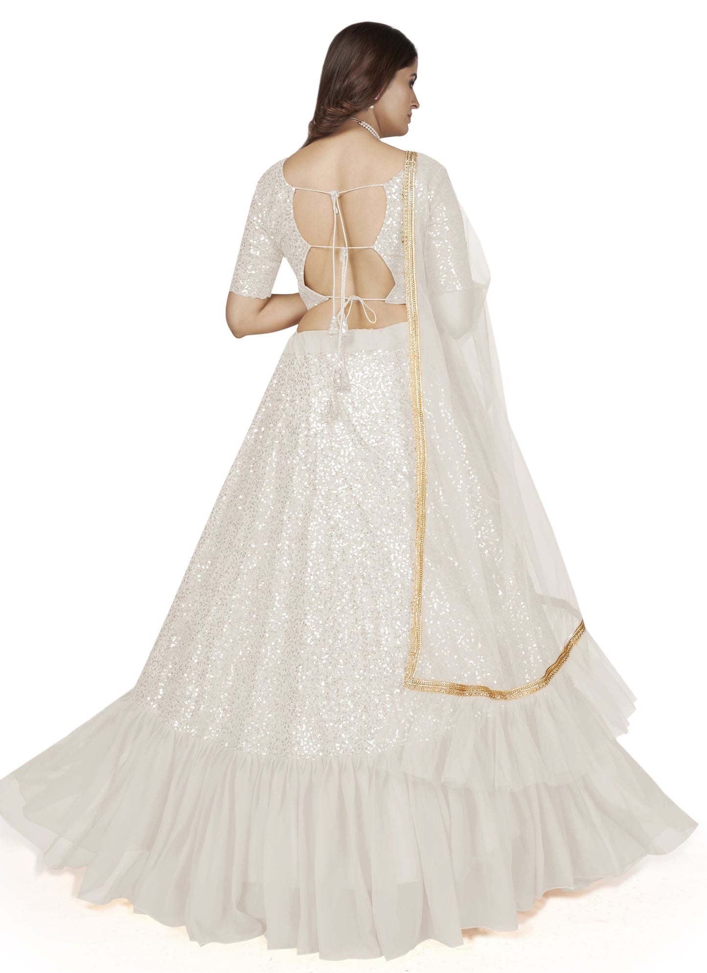 White Flared Lehenga Choli