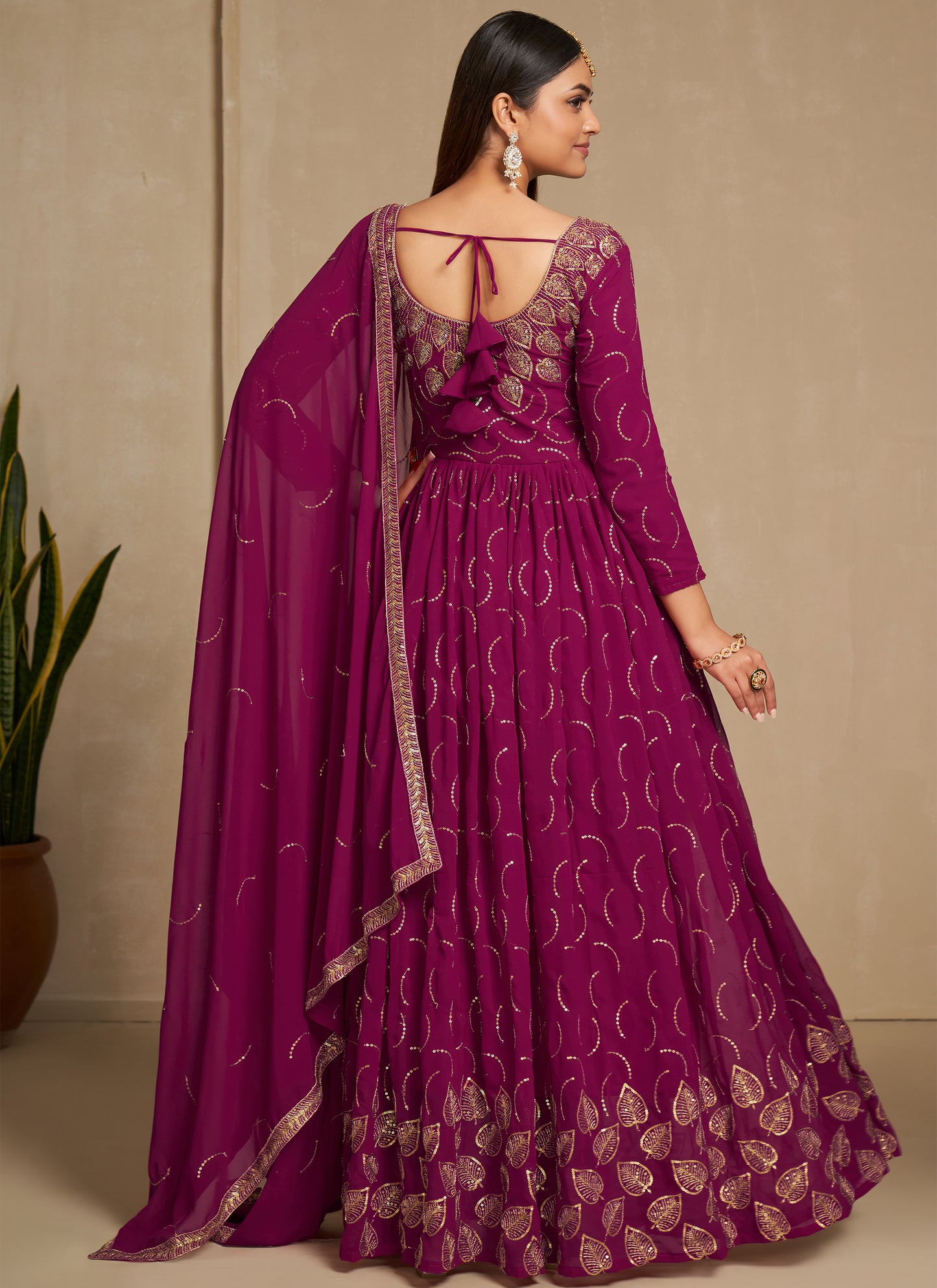Designer Rani Pink Long Gown