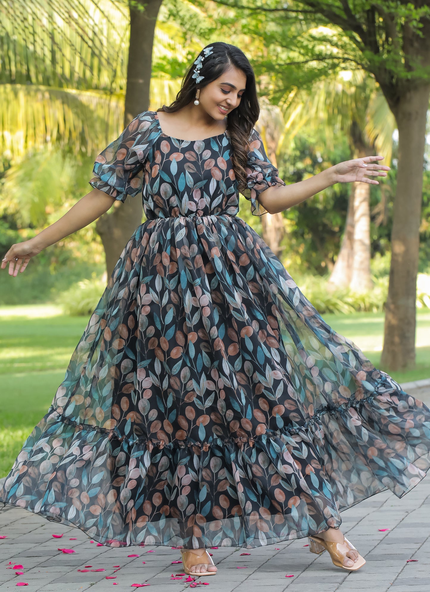 Organza Black Long Maxi Dress