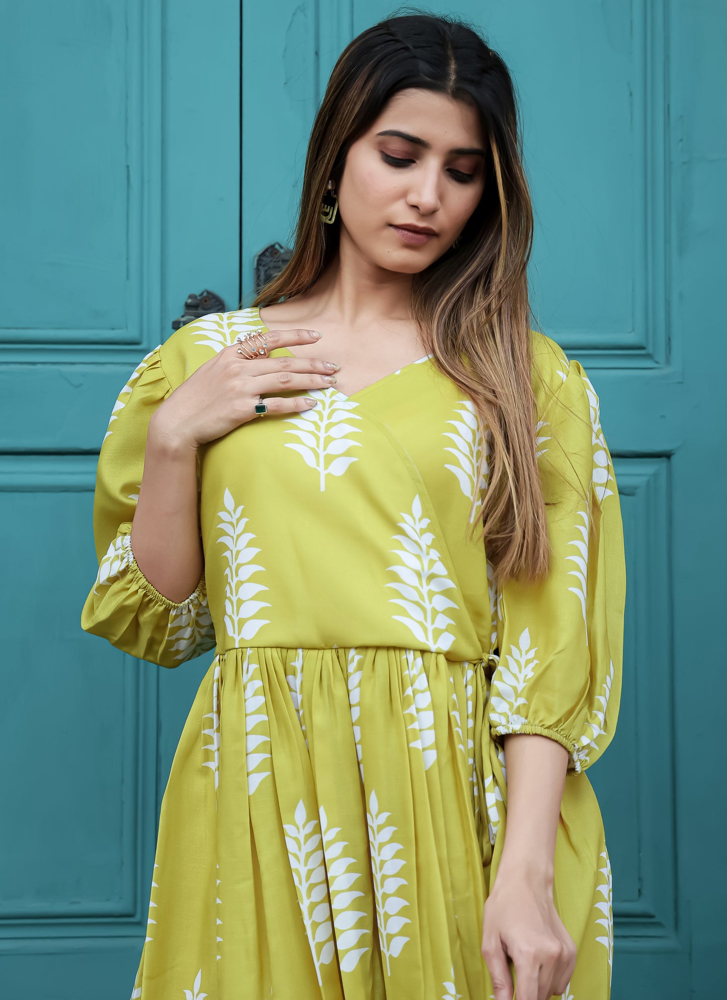 Parrot Green Stylish Maxi Dress