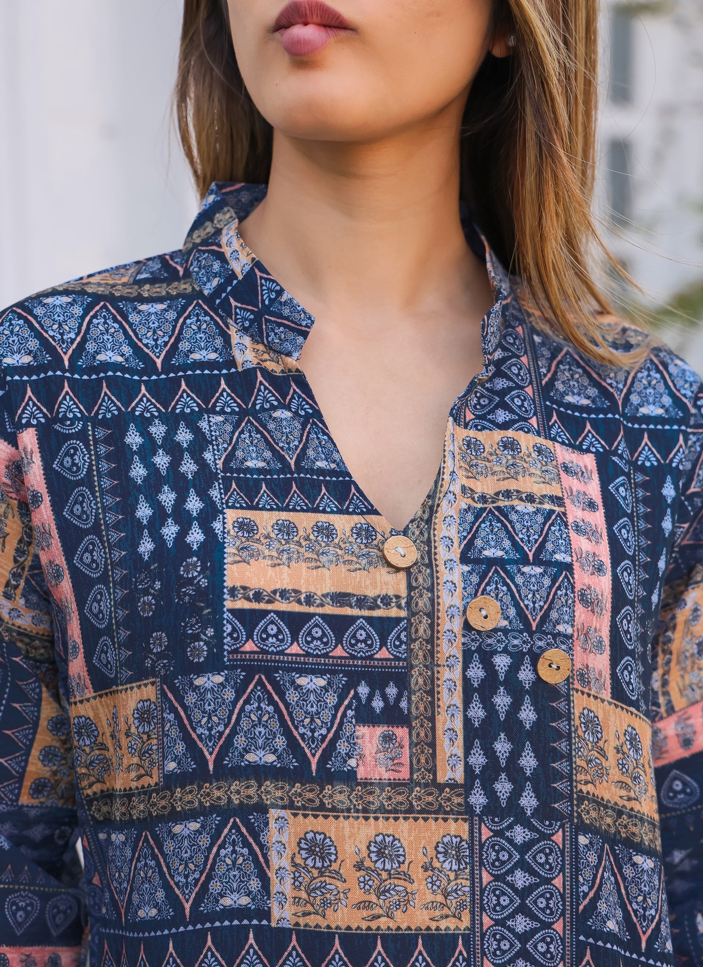 Navy-Blue Cotton Co-ord Set