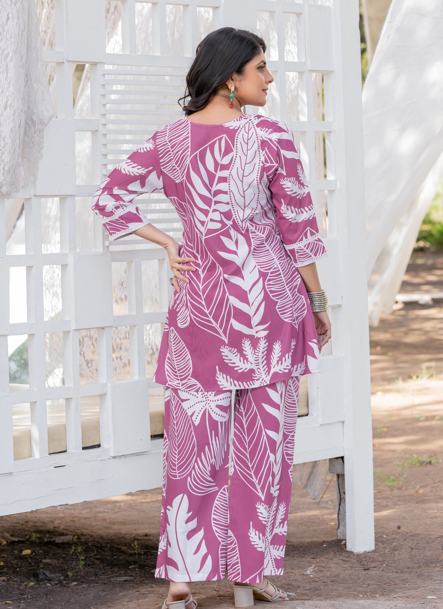 Deigner Printed Rayon Lavendar Co-ord Set