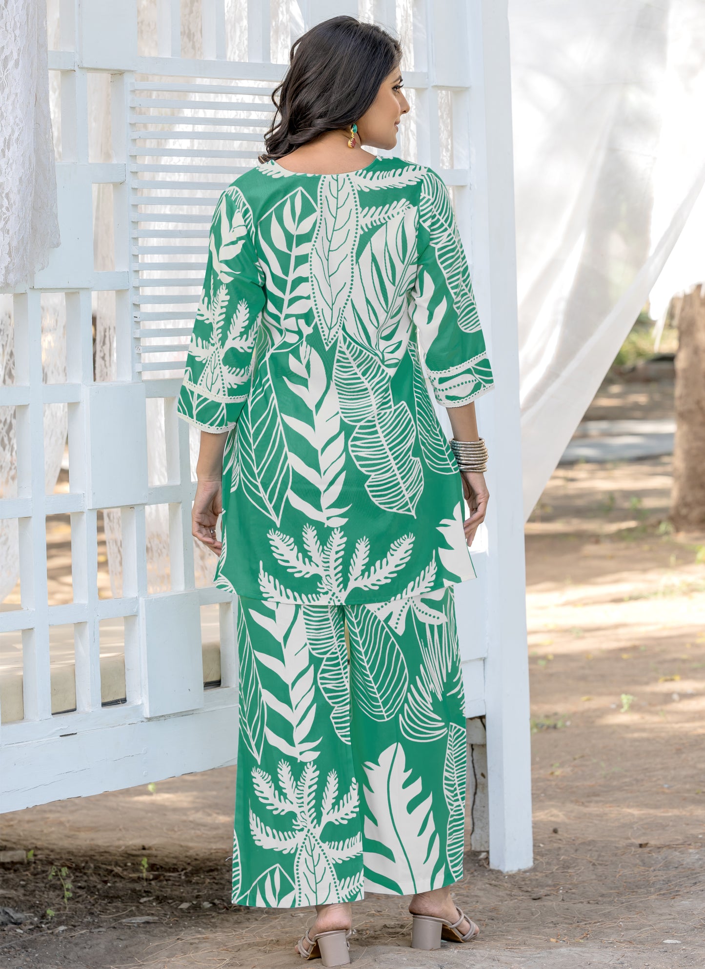 Deigner Printed Rayon Green Co-ord Set