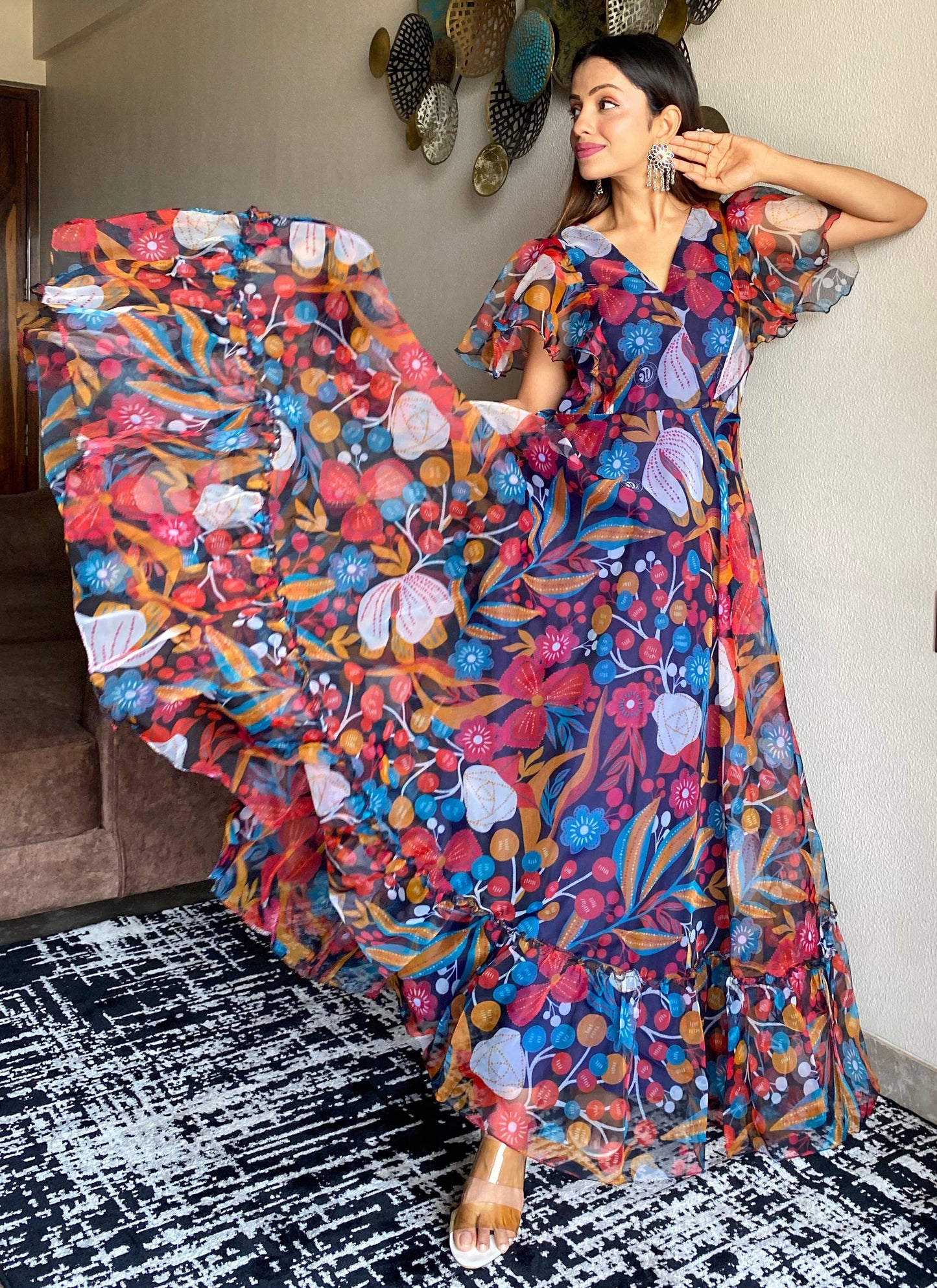 Multi Colour Organza Dress