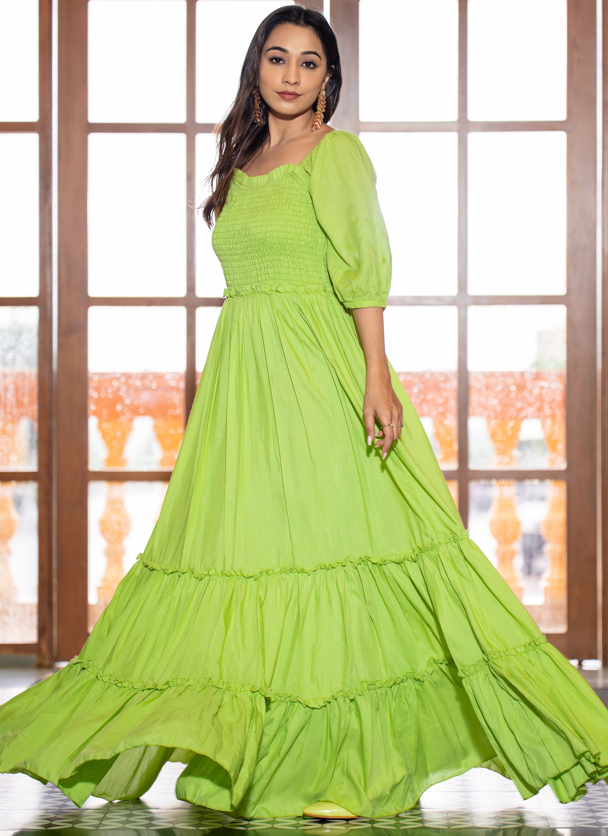 Parrort Green Long Stylish Maxi Dress Parrort Green Long Stylish Maxi Dress