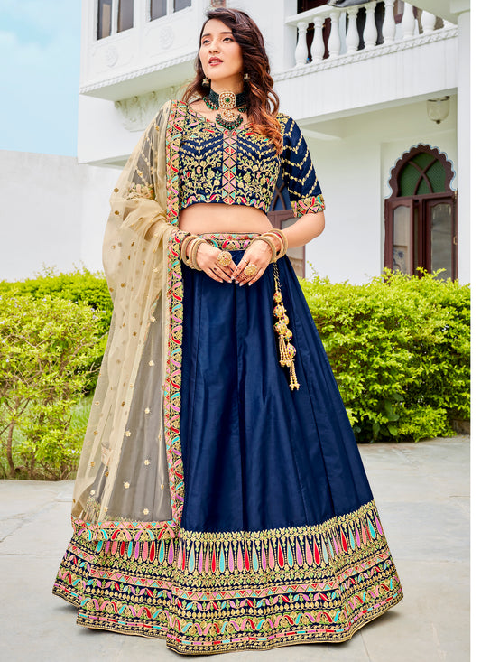 Navy Blue Party Wear Lehenga Choli