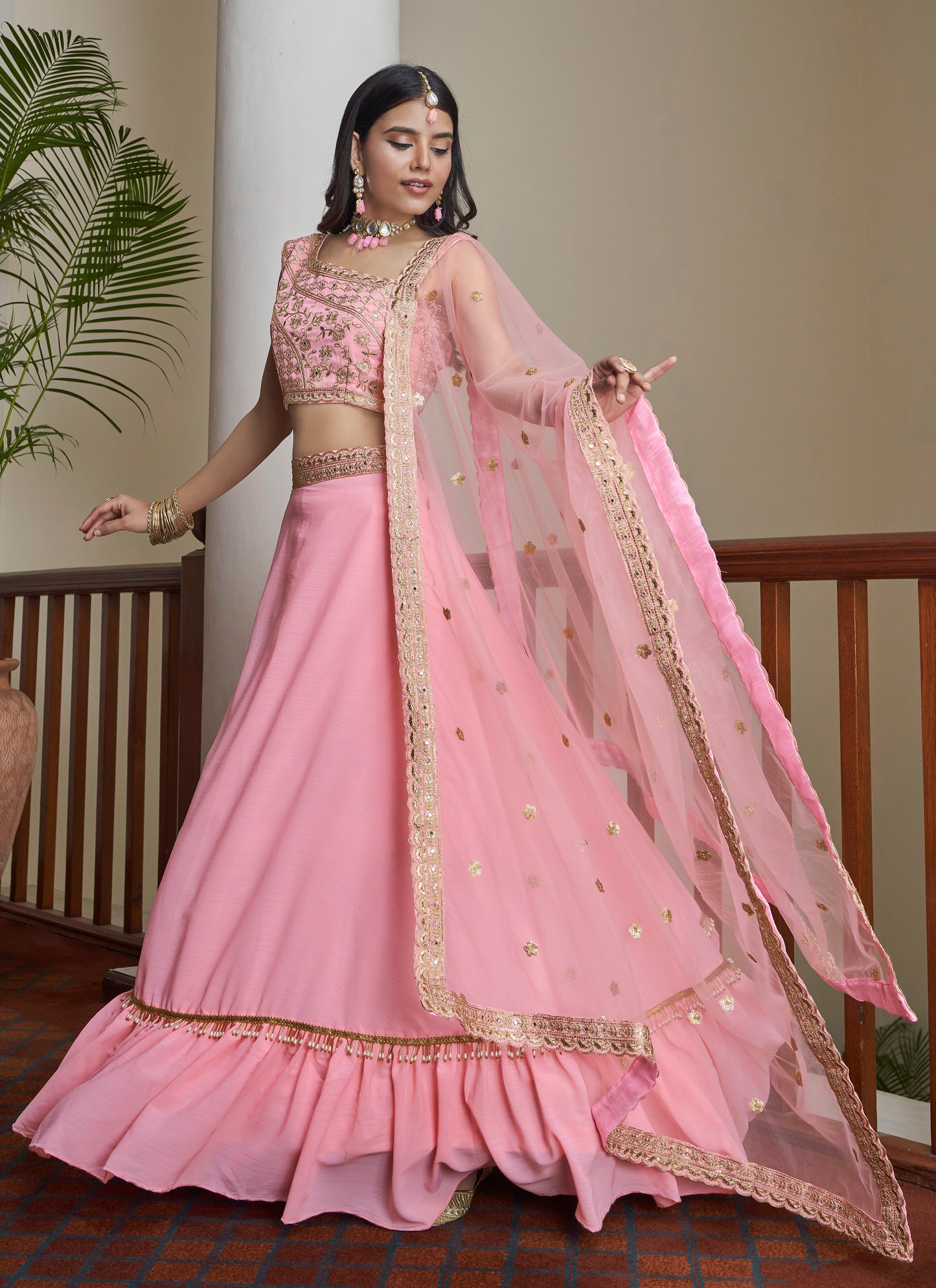 Designer Pink Lehenga Choli