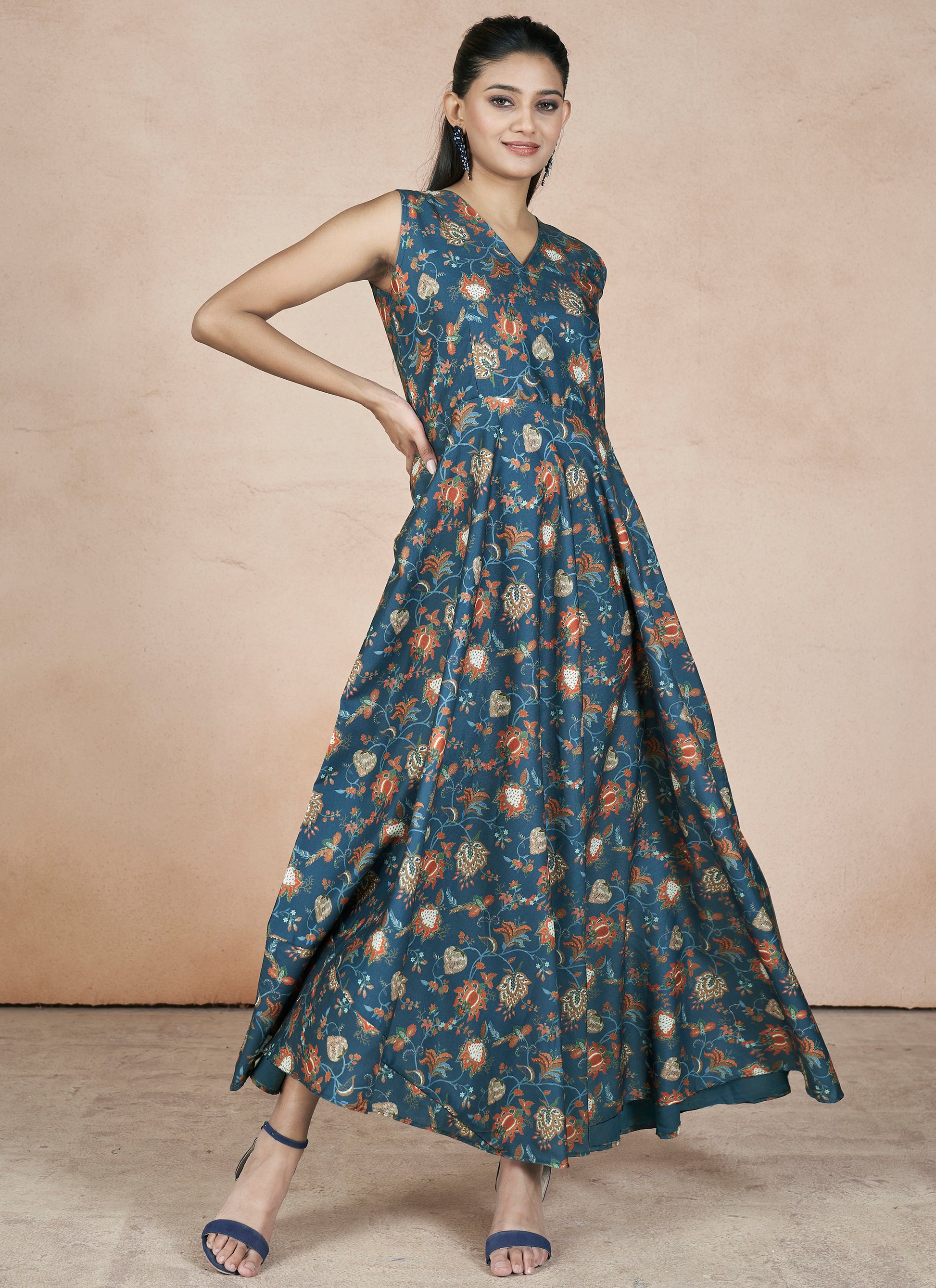 Fancy Cotton Long Maxi Dress Indian Rani Fancy Cotton Long Maxi Dress Indian Rani