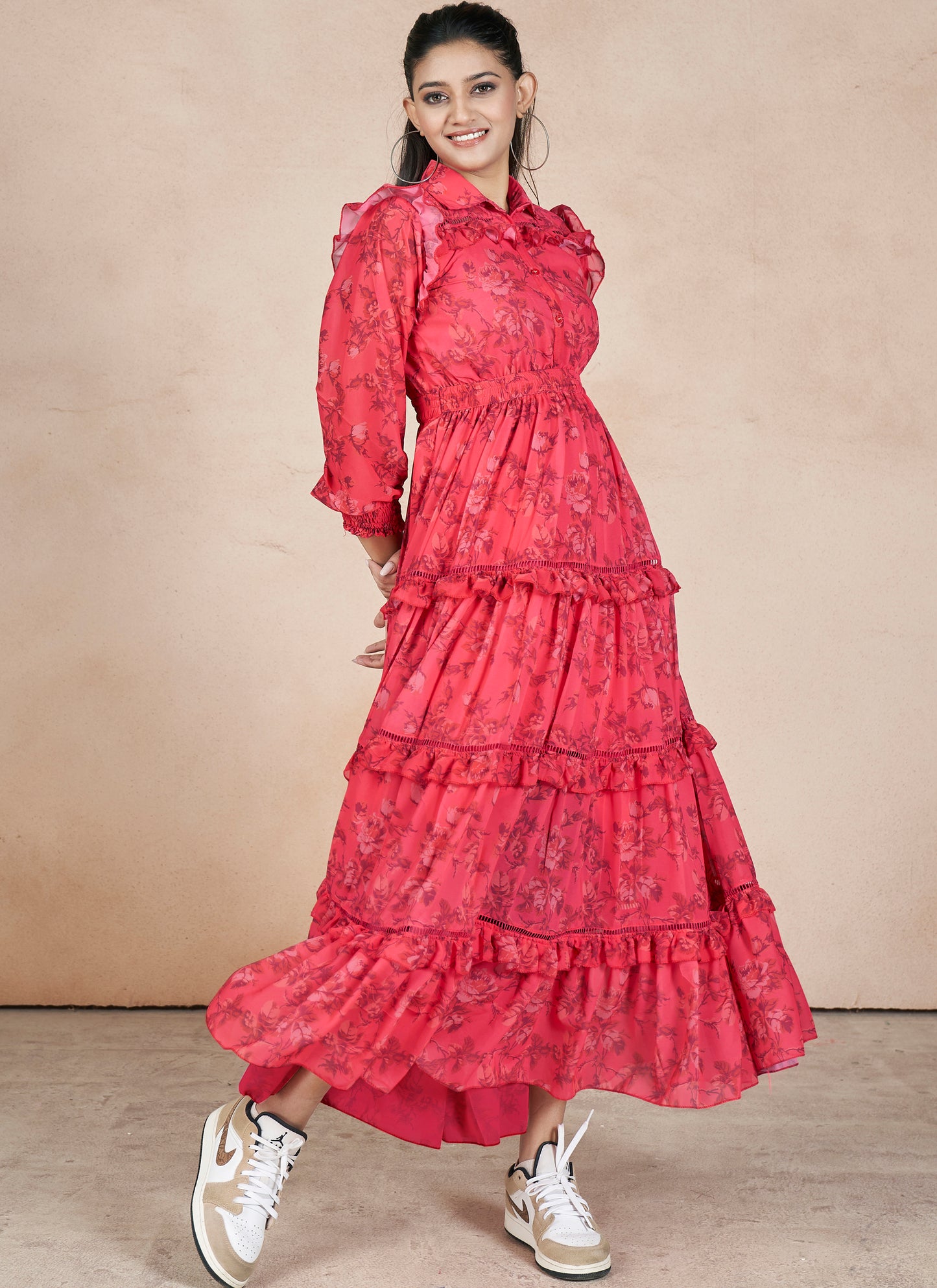 Western Maxi Gown Red Long Western Maxi Dress Indian Rani Western Maxi Gown Red Long Western Maxi Dress Indian Rani