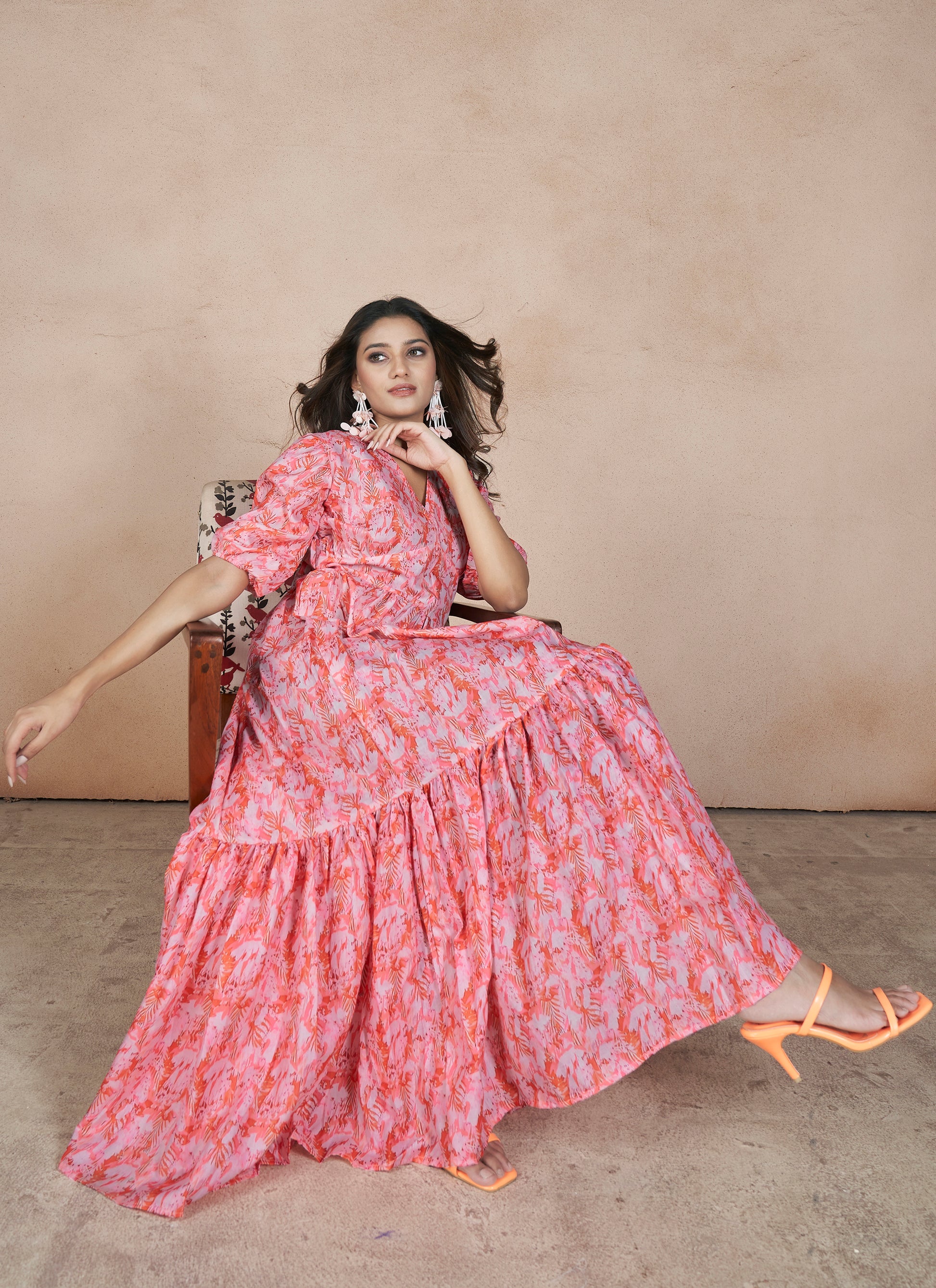 Pink Cotton Western Dress – Indian Rani - Main Image