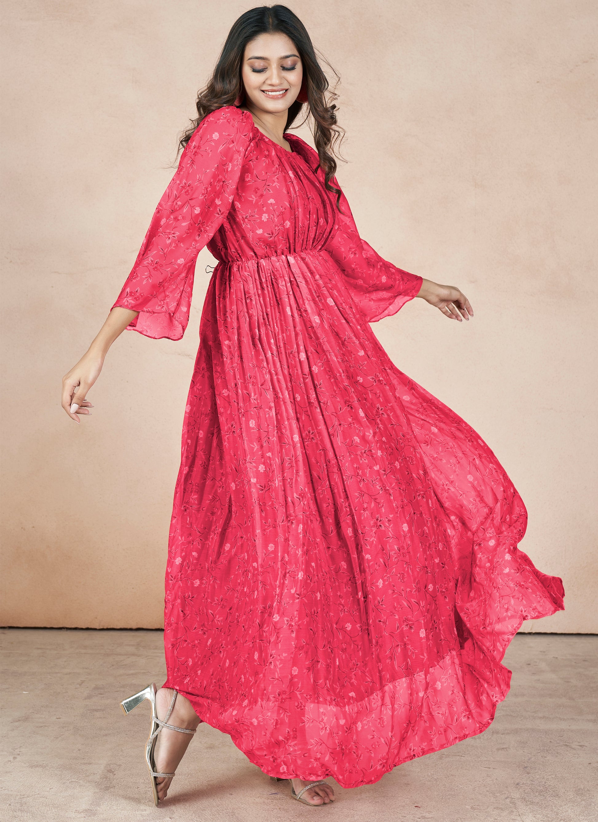 Red Chiffon Maxi Dress Red Chiffon Maxi Dress