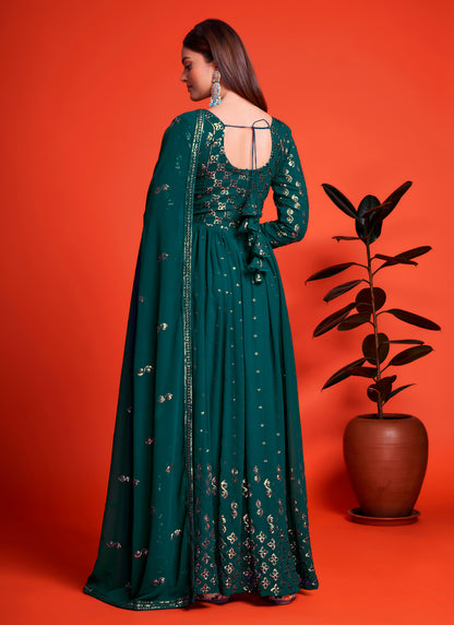 Designer Rama Blue Long Gown