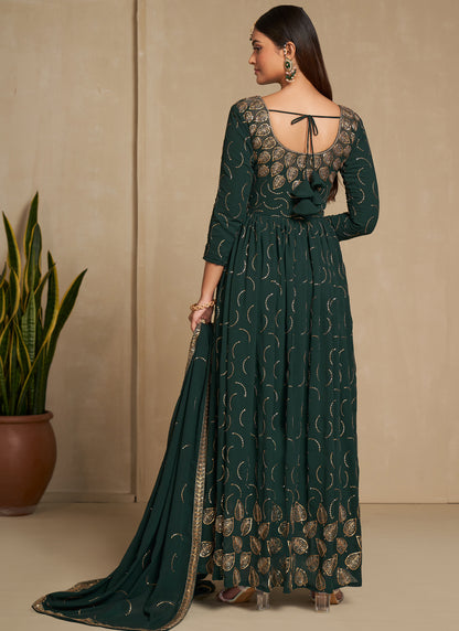Designer Green Long Gown