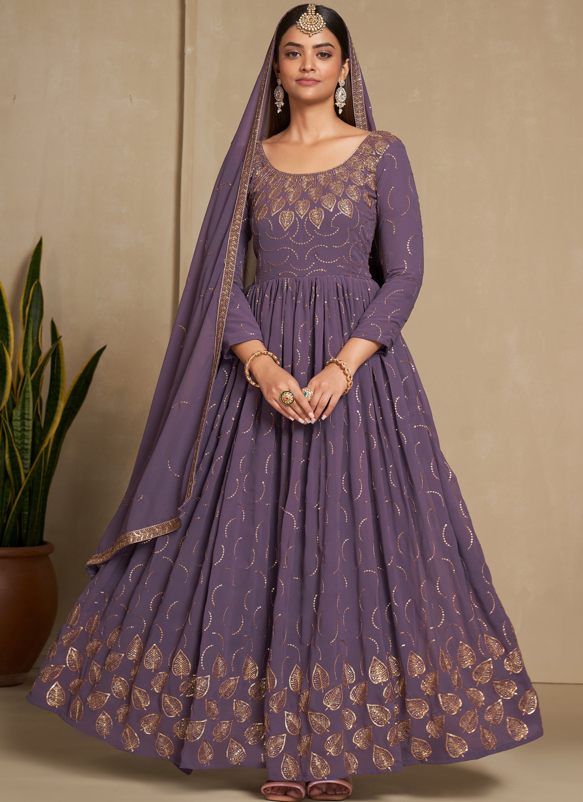 Designer Lavender Long Gown | Buy now and get 60% off Indian Rani Designer Lavender Long Gown | Buy now and get 60% off Indian Rani