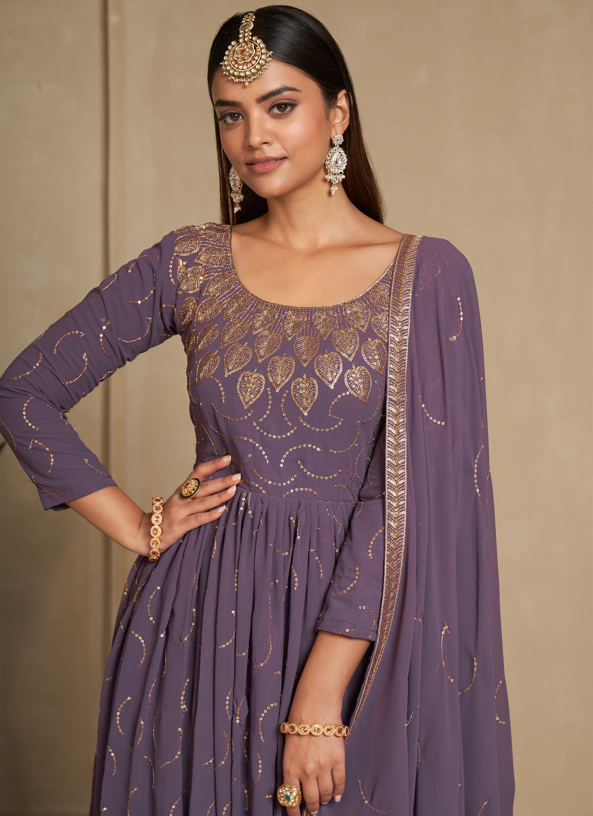 Designer Lavender Long Gown | Buy now and get 60% off Indian Rani Designer Lavender Long Gown | Buy now and get 60% off Indian Rani