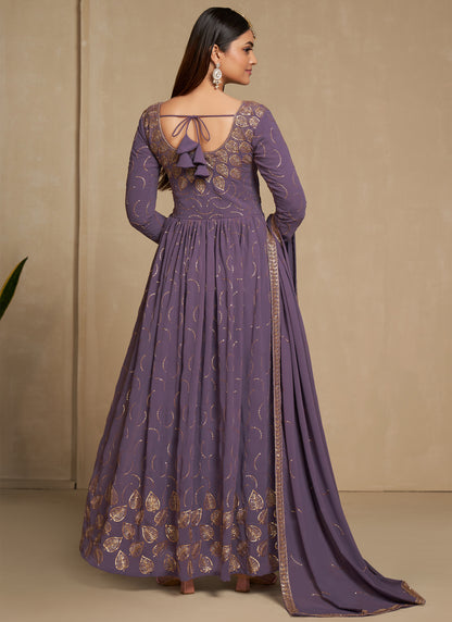 Designer Lavender Long Gown