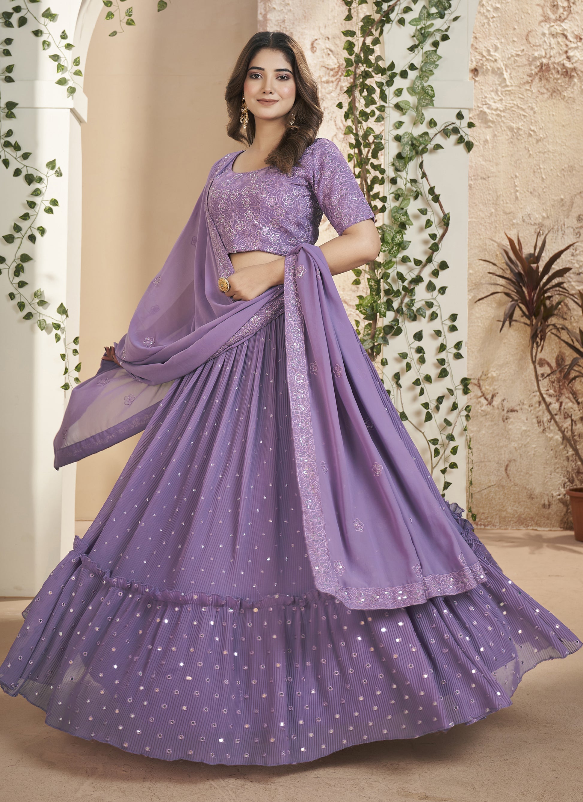 light purple indian dress Buy Indian Dress Net Light Purple Lehenga LLCV07947