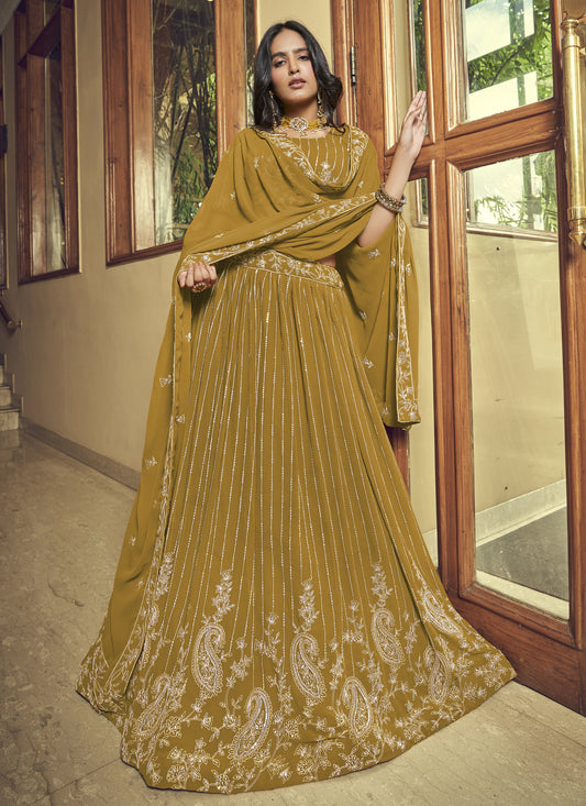 Mustard Yellow Festive Lehenga Choli