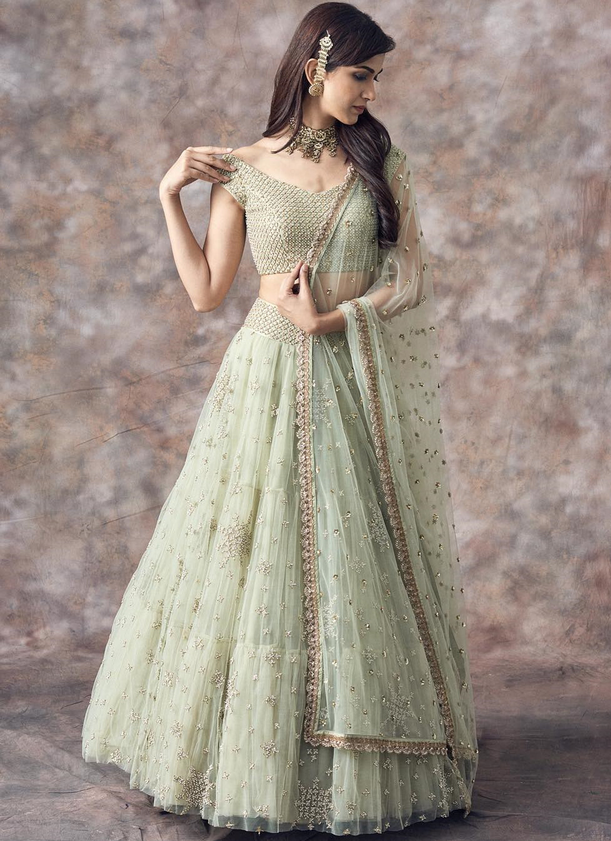 Light Pistachio Green Lehenga Choli | Buy now and get 51% off Indian Rani Light Pistachio Green Lehenga Choli | Buy now and get 51% off Indian Rani