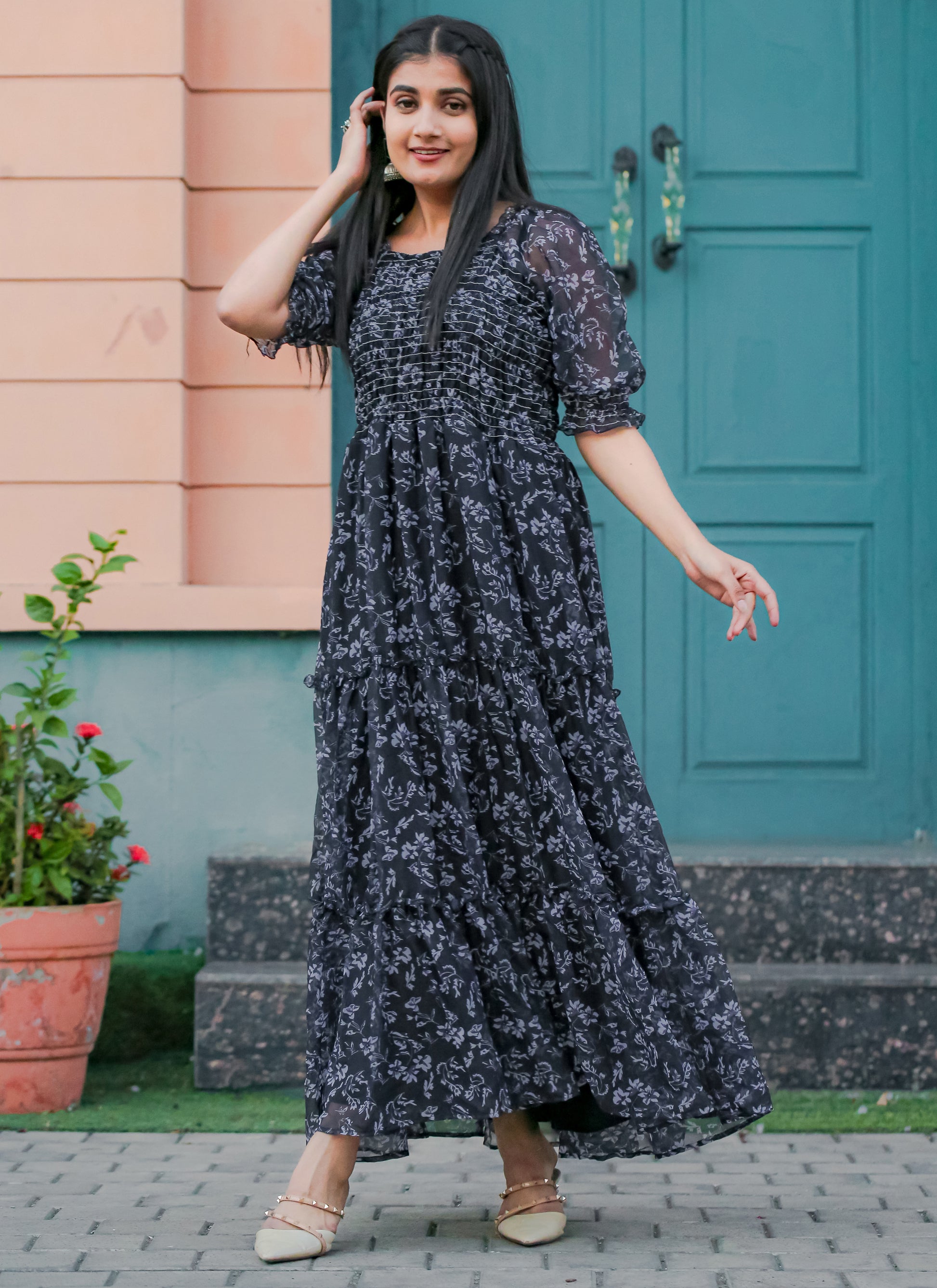 Black Long Maxi Dress | Buy 2 Get 1 FREE Indian Rani Black Long Maxi Dress | Buy 2 Get 1 FREE Indian Rani
