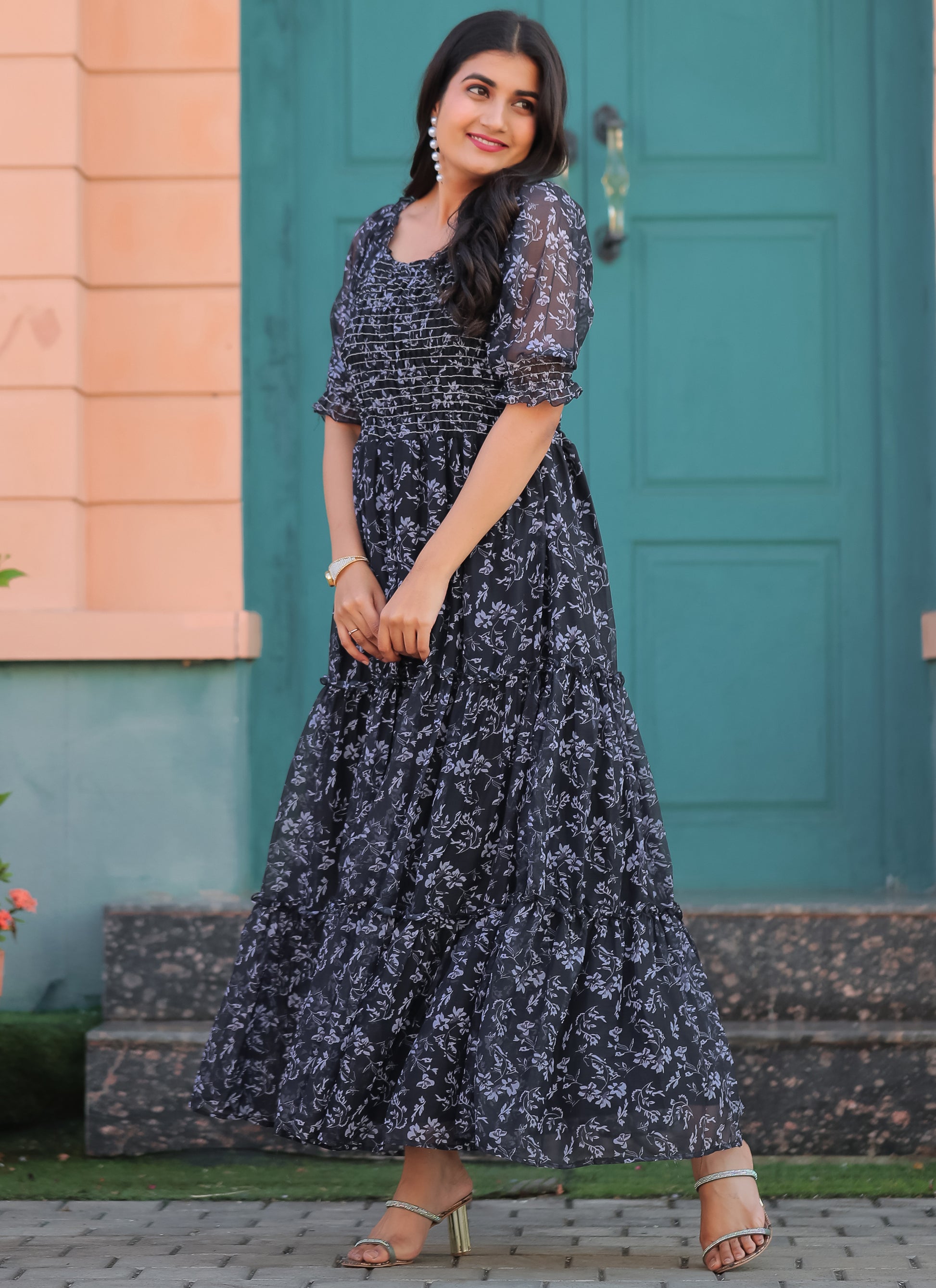 indian maxi dresses Black Long Maxi Dress