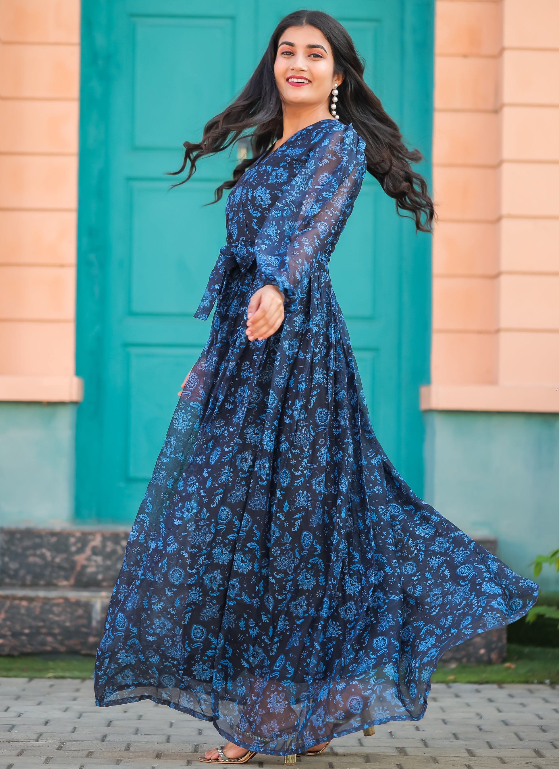 Black Blue Long Maxi Dress Black Blue Long Maxi Dress