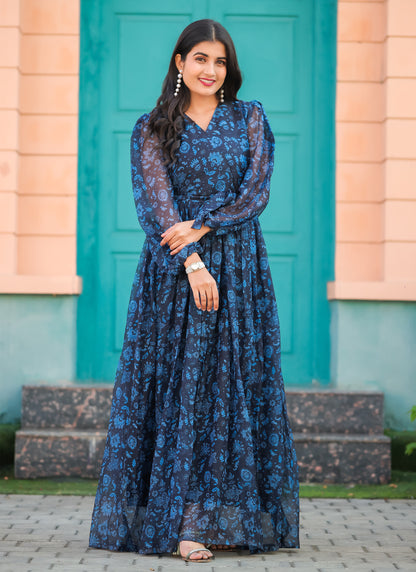 Black Blue Long Maxi Dress Black Blue Long Maxi Dress