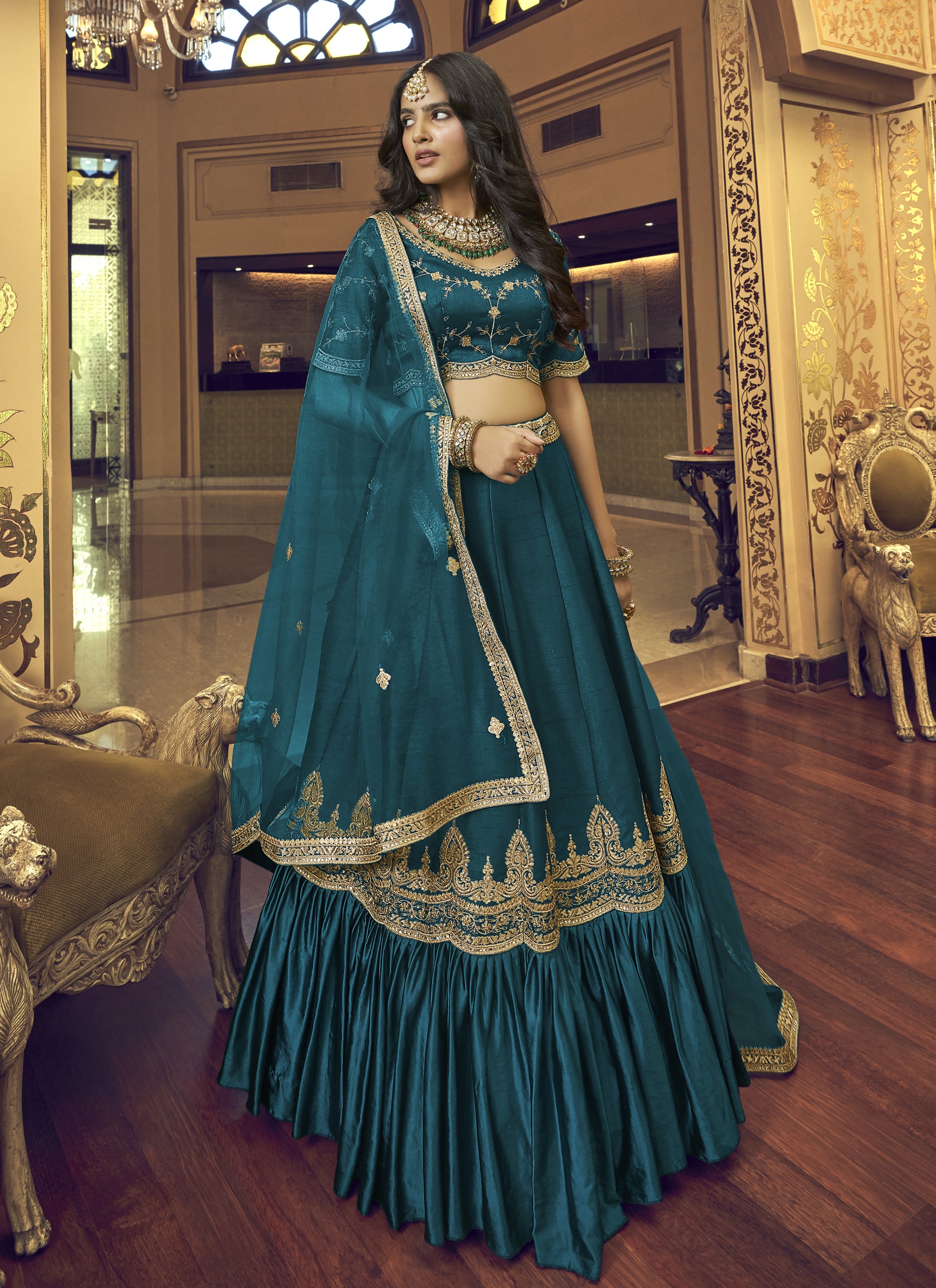 New Designer Lehenga Choli In Sky Blue Color Buy Now – Joshindia